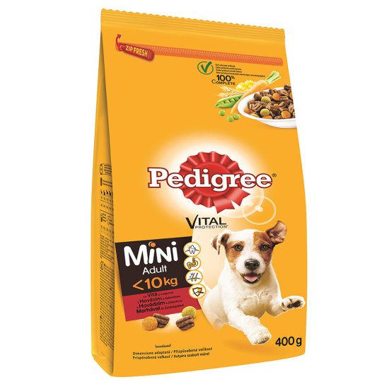 Hrana Uscata Caini Talie Mica Pedigree 400 g, cu Vita, Hrana Uscata Caini de Talie Mica, Pedigree Hrana Uscata pentru Caini de Talie Mica, Pedigree cu Vita, Pedigree 400 g