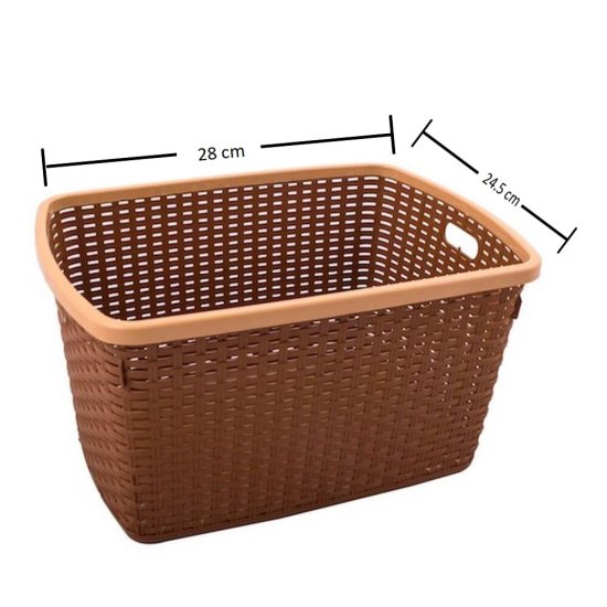 Cos Rufe Plastic, 28x24.5x43 cm, 20 L, Culoare Maro, Cos pentru Baie, Cosuri pentru Rufe din Plastic, Cos din Plastic pentru Rufe, Cosuri de Haine fara Capac, Cos pentru Rufe fara Capac, Cos din Plastic pentru Haine, Accesorii Baie