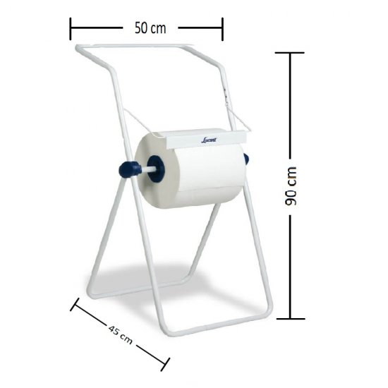 Dispenser Prosoape Podea, 90x50x47 cm, Plastic ABS/Metal, Culoare Alba, Dispensere Prosoape Lucart, Dispensere Podea pentru Prosoape din Hartie, Dispensere Podea pentru Role Hartie, Dispenser Podea pentru Uz Profesional, Articole Profesionale de Igiena