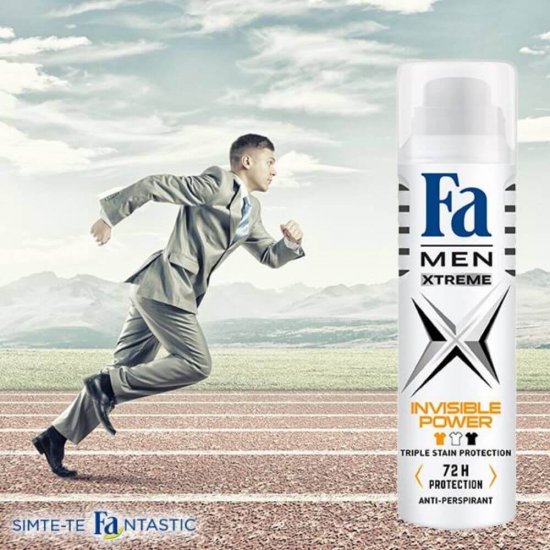 Deodorant Spray Fa Men Xtreme Invisible Power, 150 ml, 72 h Protectie, Formula Vegana, Deodorant Fa Men Extreme Invisible Power, Deodorant Parfum Proaspat Barbatesc, Deodorant Spray pentru Barbati, Deodorant Parfumat, Deodorante Barbati