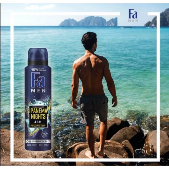 Deodorant Spray Fa Men Ipanema Nights, 150 ml, 48 h Protectie, Formula Vegana, Deodorant Fa Men Brazilian Vibes Ipanema Nights, Deodorant Parfum Exotic, Deodorant Spray pentru Barbati, Deodorant Parfumat, Deodorante Barbati Deodorant Spray Fa Men Ipanema Nights, 150 ml, 48 h Protectie, Formula Vegana, Deodorant Fa Men Brazilian Vibes Ipanema Nights, Deodorant Parfum Exotic, Deodorant Spray pentru Barbati, Deodorant Parfumat, Deodorante Barbati