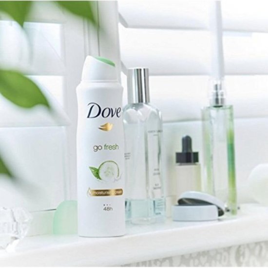 Spray Deodorant DOVE Go Fresh, Ceai Verde si Castravete, 250 ml, Deodorant Femei, Deodorant Spray DOVE, Antiperspirant DOVE, Deodorante si Antiperspirante Femei, Spray Antiperspirant, Ingrijire Corporala, Deodorante DOVE pentru Femei
