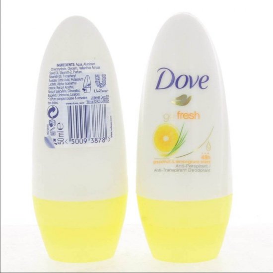 Deodorant Roll-On Dove Fresh Grapefruit&Lemongrass, 50 ml, Protectie 48 h, Deodorant Roll On Femei Deodorant Roll On DOVE, Antiperspirant Femei Dove, Deodorante si Antiperspirante Femei, Ingrijire Corporala, Deodorante Dove pentru Femei