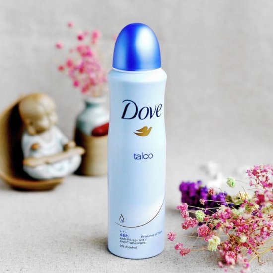 Spray Deodorant DOVE Talco, 150 ml, Pudra Talc, Deodorant Femei, Deodorant Spray DOVE, Antiperspirant DOVE, Deodorante si Antiperspirante Femei, Spray Antiperspirant, Ingrijire Corporala, Deodorante DOVE pentru Femei