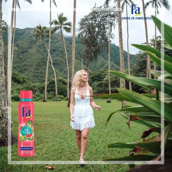 Deodorant Spray FA, Fiji Dream, 150 ml, 48 h Protectie, Formula Vegana, Deodorant Fa Island Vibes, Deodorant Parfum de Pepene Verde si Ylang Ylang, Deodorant Spray pentru Femei, Deodorant Parfumat, Deodorant Parfum Exotic