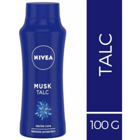 Pudra de Talc Nivea Musk Talc, 100 g, Nivea Talc Skin Powder, Pudra pentru Piele, Pudra pentru Catifelarea Pielii, Pudra Calmanta pentru Piele, Pudra Ingrijire Piele, Pudra Talc Piele Sensibila, Praf de Talc pentru Piele