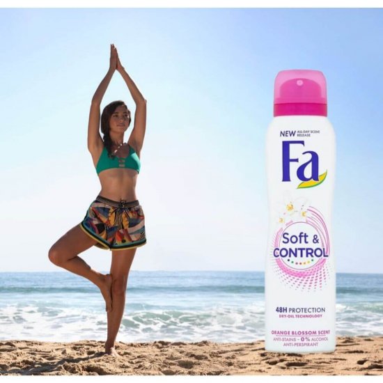 Deodorant Spray Fa Anti-Perspirant Soft & Control, 150 ml, Parfum de Floare de Portocala, Deodorant Femei, Deodorant Spray FA, Antiperspirant Fa, Deodorante si Antiperspirante Femei, Spray Antiperspirant, Ingrijire Corporala, Deodorante Fa Femei