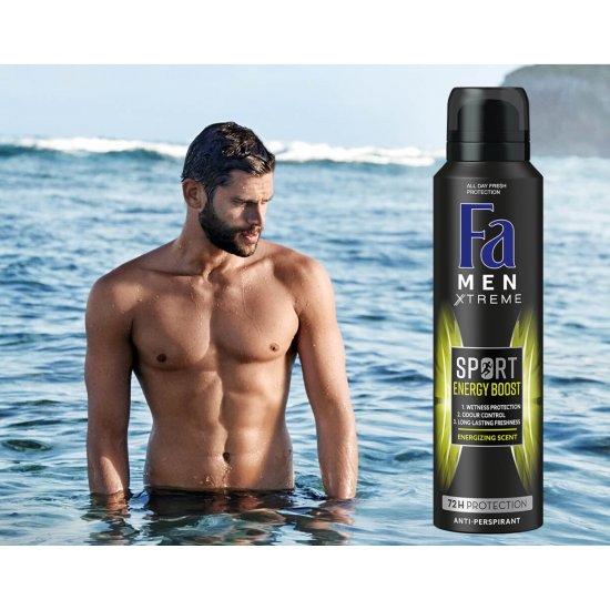 Deodorant Spray Fa Men Sport Energy Boost, 150 ml, Protectie Pana la 72h, Parfum Energizant, Deodorant Barbati, Deodorant Spray FA, Antiperspirant Fa, Deodorante Barbati, Spray Antiperspirant, Ingrijire Corporala, Deodorante Fa pentru Barbati