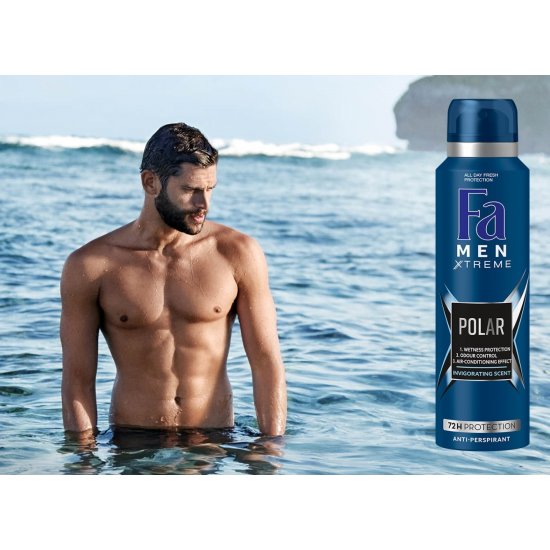 Deodorant Spray Anti-Perspirant Fa Men Xtreme Polar, 150 ml, Protectie Pana la 72h, Cool Effect, Deodorant Barbati, Deodorant Spray FA, Antiperspirant Fa, Deodorante Barbati, Spray Antiperspirant, Ingrijire Corporala, Deodorante Fa pentru Barbati