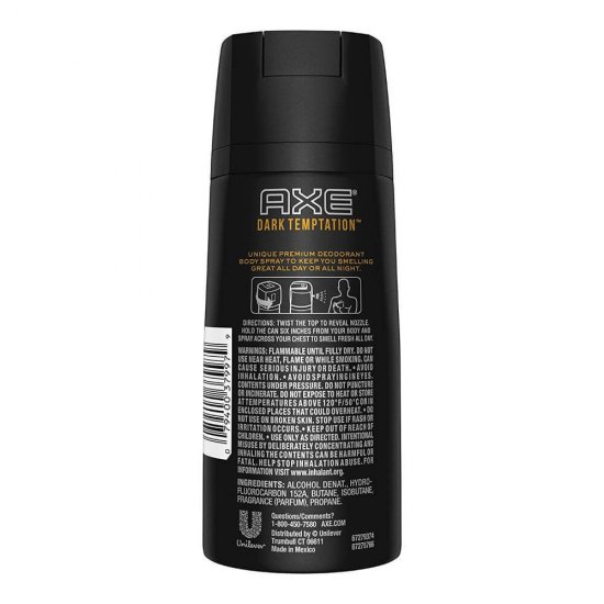 Spray Deodorant AXE Dark Temptation, 150 ml, Deodorant Barbati, Deodorant Spray AXE, Antiperspirant AXE, Deodorante si Antiperspirante Barbati, Spray Antiperspirant, Ingrijire Corporala, Deodorante AXE pentru Barbati