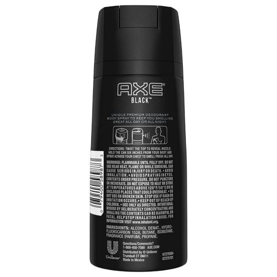 Spray Deodorant AXE Black,150 ml, Deodorant Barbati, Deodorant Spray AXE, Antiperspirant AXE, Deodorante si Antiperspirante Barbati, Spray Antiperspirant, Ingrijire Corporala, Deodorante AXE pentru Barbati