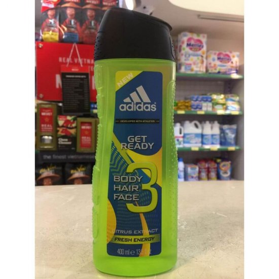 Gel de Dus 3in1 Adidas Get Ready, 400 ml, Barbati, Gel de Dus Adidas Get Ready, Gel de Dus pentru Barbati, Geluri de Dus Adidas, Geluri de Dus pentru Barbati, Geluri Ingrijire Corp Barbati, Gel pentru Dus, Produse Ingrijire Corp, Produse Igiena Corp