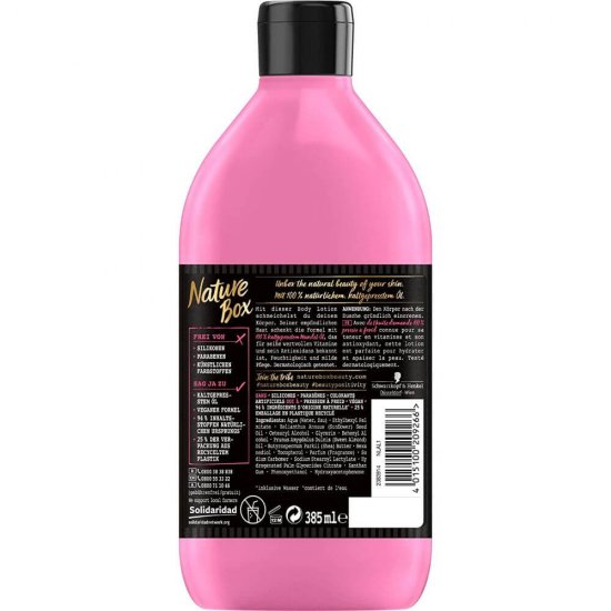 Gel de Dus NATURE BOX Almond Oil, 385 ml, Ulei Presat la Rece din Migdale, Geluri de Dus NATURE BOX, Gel de Dus cu Extracte Naturale, Gel de Dus Fara Parabeni, Geluri de Dus Hidratante, Geluri de Dus cu Ingrediente Naturale