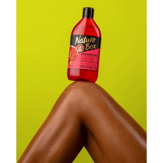 Gel de Dus NATURE BOX Pomegranate Oil, 385 ml, Ulei Presat la Rece din Rodie, Geluri de Dus NATURE BOX, Gel de Dus cu Extracte Naturale, Gel de Dus Fara Parabeni, Geluri de Dus Hidratante, Geluri de Dus cu Ingrediente Naturale