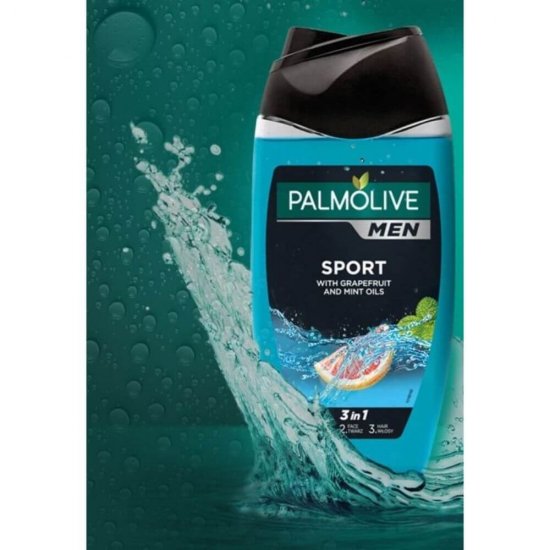 Gel de Dus PALMOLIVE Men Sport, 500 ml, Extract de Grapefruit si Ulei de Menta, 3 in 1, Geluri de Dus Palmolive, Gel de Corp, Geluri de Dus, Gel de Dus Palmolive, Gel de Dus Corp, Gel de Dus Hidratant, Gel de Dus Barbati