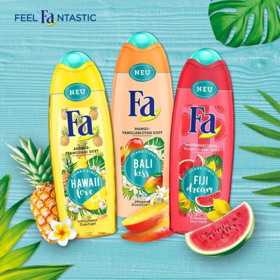 Gel de Dus FA Island Vibes Fiji Dream, 400 ml, Parfum de Pepene Rosu, Formula Vegana, Gel de Dus FA, Gel de Dus cu Parfum, Gel de Dus Fiji Dream, Gel de Dus Vegan, Gel de Dus Natural