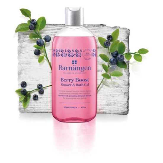 Gel de Dus BARNANGEN Berry Boost 400 ml, Fructe de Padure, Vegan, Gel de Dus Vegan, Gel de Dus pentru Corp, Geluri de Dus pentru Femei, Gel de Dus Parfumat, Geluri pentru Dus, Gel de Dus Dama