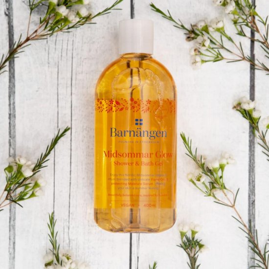 Gel Dus BARNANGEN Midsommar 400 ml, Floral, Vegan, Gel de Dus Vegan, Gel de Dus pentru Corp, Geluri de Dus pentru Femei, Gel de Dus Parfumat, Sapun Lichid pentru Dus, Sapun Lichid pentru Corp