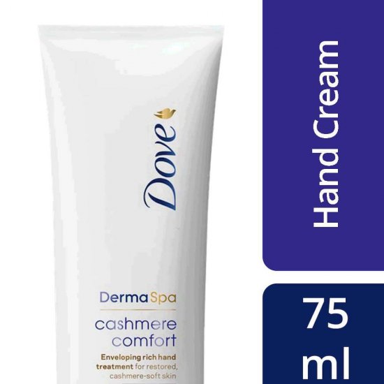 Crema de Maini Dove 75 ml, DermaSpa Cashmere Comfort, Crema de Maini cu Efect de Vindecare, Crema de Maini pentru Piele Foarte Uscata, Crema de Maini Piele Uscata, Crema pentru Maini Uscate, Crema de Maini Hidratanta, Crema Hidratare Maini