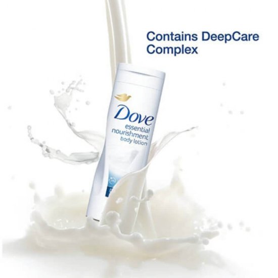Lotiune Corp DOVE Essential Body Milk, 250 ml, pentru Pielea Uscata, Lotiuni de Corp Dove, Lotiuni de Corp, Lotiune pentru Corp, Lotiune Ingrijire Corp, Lotiune Hidratanta, Lotiune pentru Hidratare, Lotiune pentru Piele Uscata si Sensibila