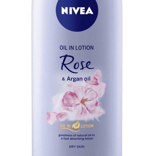 Lotiune Corp NIVEA Rose, 200 ml, Extract de Trandafiri, cu Pompita, Lotiuni de Corp, Lotiune pentru Corp, Lotiune Ingrijire Corp, Lotiune Hidratanta, Lotiune pentru Hidratare, Lotiune pentru Piele Uscata si Sensibila