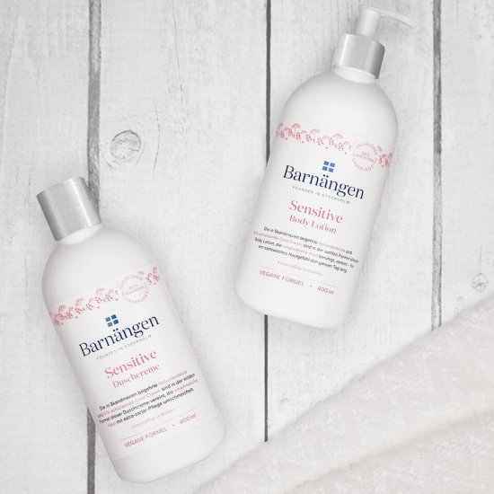 Crema Dus BARNANGEN Sensitive 400 ml, Piele Sensibila, Vegan, Crema pentru Dus Vegana, Lotiune pentru Dus, Emulsie Vegana pentru Dus, Crema de Dus pentru Femei, Geluri pentru Dus, Gel de Dus Dama, Creme pentru Dus