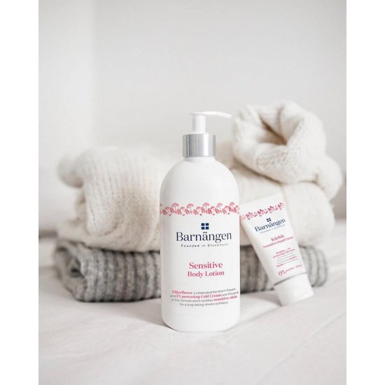 Lotiune Corp BARNANGEN Sensitive 400 ml, Piele Uscata, Vegan, Lotiune Hidratanta pentru Corp, Lotiune de Corp Hranitoare, Crema de Corp Hidratanta, Crema Hranitoare pentru Corp