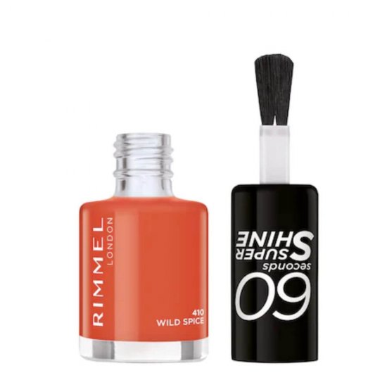 Lac de Unghii Rimmel London 60 Seconds 410 Wild Spice, 8 ml, Portocaliu, Lac de Unghii Colorat, Lac de Unghii, Oja de Unghii Manechiura, Produse Ingrijirea Unghiilor, Lacuri Rimmel London pentru Manechiura si Pedichiura