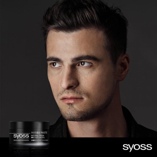 Pasta de Par Modelatoare SYOSS Invisible Paste, 100 ml, Soft Control, Pasta pentru Par, Ceara de Par, Pasta Modelatoare de Par, Ceara pentru Modelarea Parului, Pasta Fixatoare de Modelare a Parului, Pasta de Par Syoss
