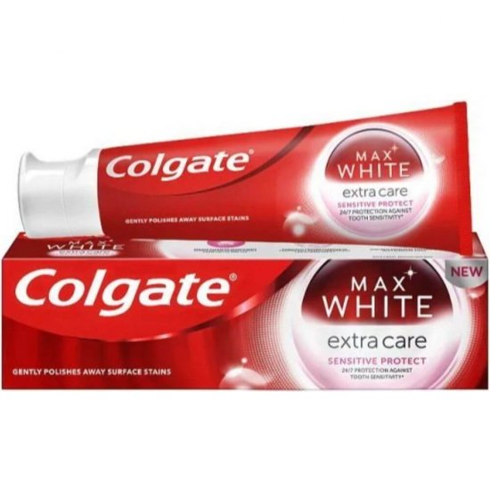 Pasta de Dinti COLGATE Max White Extra Care Sensitive Protect, 75 ml, Pasta de Dinti pentru Albire, Pasta de Dinti pentru Dinti Sensibili, Pasta Dinti Colgate, Pasta Dinti Albire, Pasta Dinti Sensibili, Articole Igiena Dentara