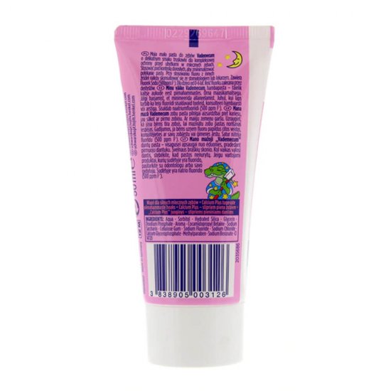 Pasta de Dinti VADEMECUM Junior Strawberry, 50 ml, 0-6, Pentru Copii, Pasta pentru Albirea Dintilor, Pasta de Dinti pentru Albire, Pasta de Dinti pentru Copii, Pasta de Dinti Naturala pentru Albire, Pasta de Dinti cu Capsuni