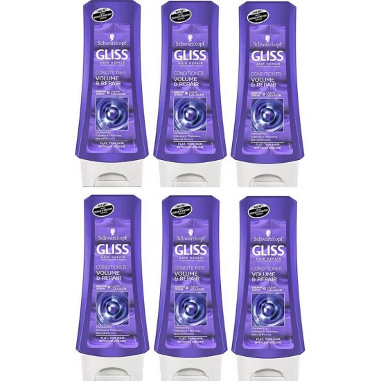 Balsam Par GLISS Volume & Repair, 200 ml, Pentru Par Subtire Fara Volum, Cu Keratina si Colagen Lichid, Balsam pentru Par Fragil, Balsam Fortifiant, Produse de Ingrijire a Parului, Produse Hairstyling