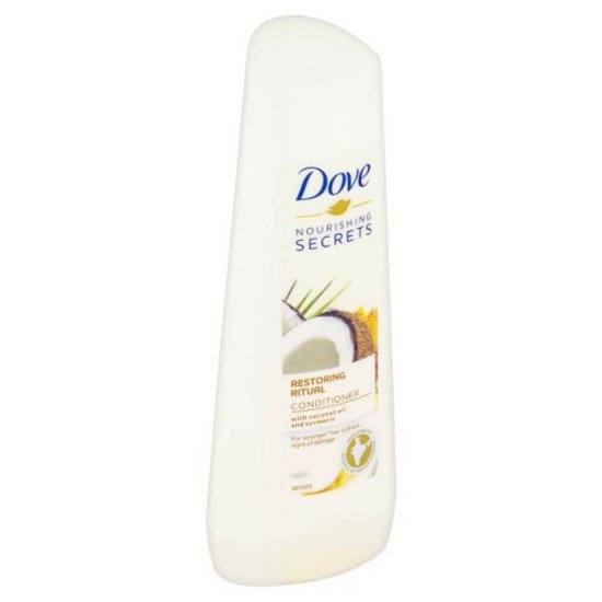 Balsam DOVE Restoring Ritual, 200 ml, Par Subtire, cu Extract de Ulei de Cocos si Turmeric, Balsam Hranire Par Fragil, Balsam Revitalizant, Balsam Hidratant, Produse de Ingrijire a Parului, Produse Hairstyling, Blasam Ingrijire Par