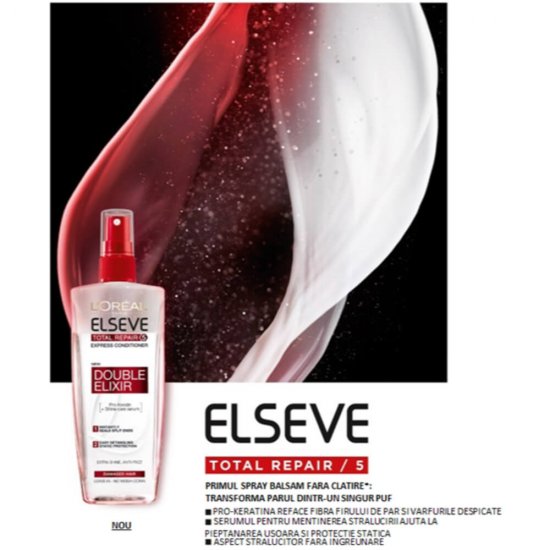 Balsam Express Spray 200 ml, Elseve Total Repair 5 L'OREAL Paris, Par Deteriorat, Balsam pentru Par Deteriorat, Balsam Spray pentru Par cu Deteriorat, Balsam Spray Protector pentru Par, Balsam Spray Hranitor, Balsam Spray Tratament pentru Par