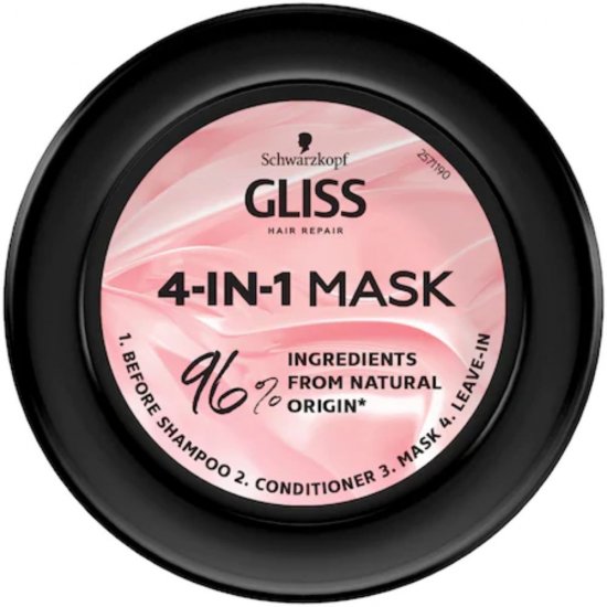 Masca Vegana de Par GLISS 4 in 1 Miracle Babasu, 400 ml, Par Vopsit si Deteriorat, Masca de Par pentru Femei, Masca Vegana Reparatoare pentru Par, Masca Vegana, Masca de Par Gliss, Masca Hidratanta Par