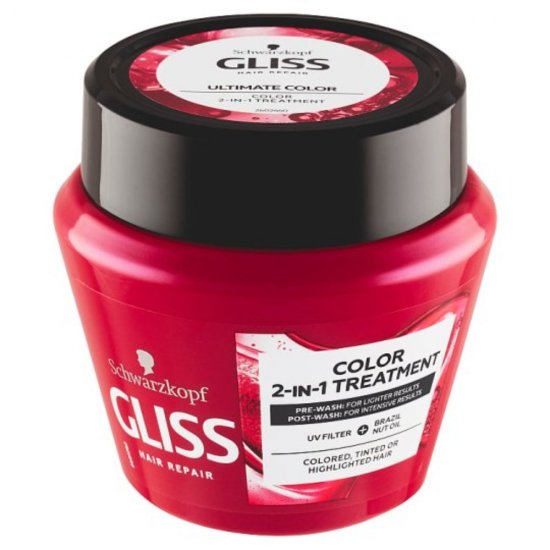 Masca Par GLISS Ultimate Color, 300 ml, Par Vopsit, Masca de Par pentru Femei, Masca Reparatoare pentru Par, Masca pentru Par Vopsit, Masca Reparatoare pentru Par Vopsit, Masca de Par Gliss, Masca Hidratanta Par