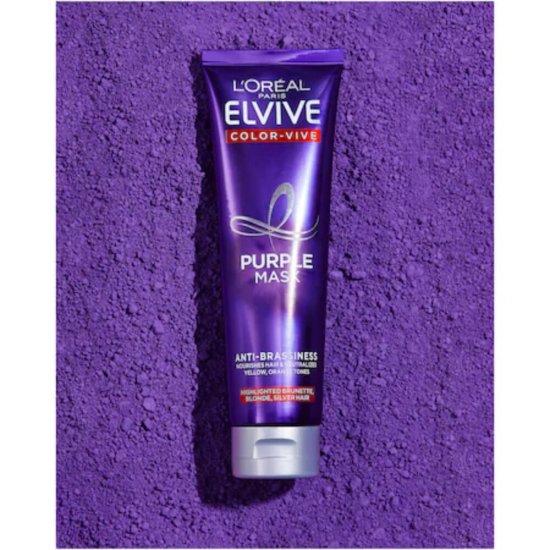 Masca Anti Reflexe Aramii pentru Par Blond/Gri L'OREAL Paris Elseve Color Vive, 150 ml, Masca pentru Par Vopsit, Masca Par Blond, Masca Impotriva Reflexiilor Galbene, Masca pentru Par Gri, Masca Violet pentru Par Blond