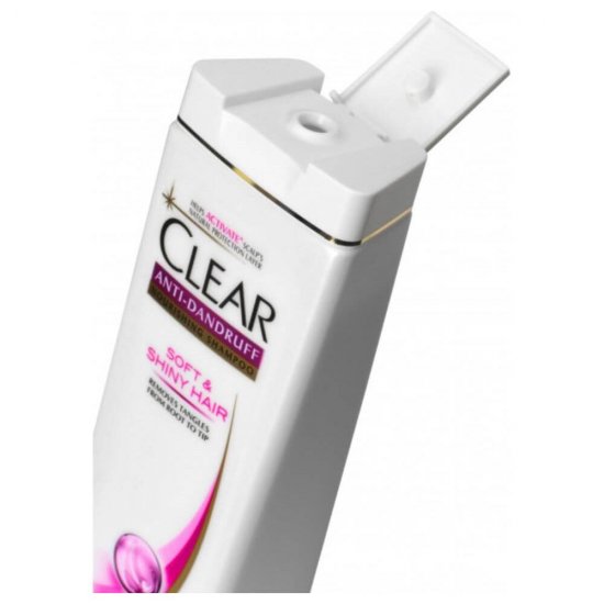 Sampon CLEAR Women Soft & Shiny Hair, 400 ml, pentru Par Normal, cu Ingrediente Nutritive, Sampon cu Extracte Naturale, Sampon pentru Femei, Produse de Ingrijire a Parului, Produse Hairstyling, Sampon Antimatreata, Sampon Par Par Normal