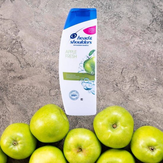 Sampon HEAD&SHOULDERS Apple Fresh, 400 ml, cu Mar Verde, Sampoane cu Mar Verde, Sampoane Antimatreata, Sampon de Mere, Produse de Ingrijire a Parului, Produse Hairstyling, Sampon Impotriva Matretii