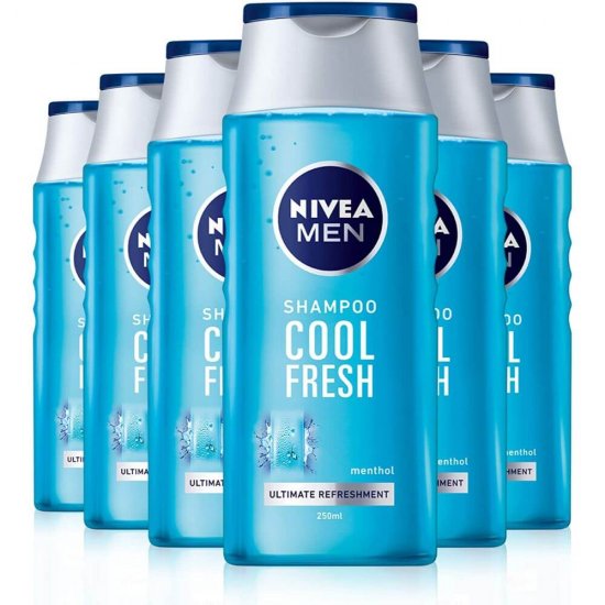 Sampon NIVEA Men Cool Fresh, 250 ml, pentru Par Gras, Sampon Barbati pentru Par Gras, Sampoane Ingrijire Par Barbati, Sampon pentru Barbati, Produse de Ingrijire a Parului, Produse Hairstyling, Sampon Par Fragil