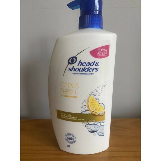 Sampon HEAD&SHOULDERS Citrus Fresh, 900 ml, pentru Par Gras, Cu Pompita, Extract de Citrice, Sampon cu Pompita, Sampon cu Extract de Citrice, Produse de Ingrijire a Parului, Produse Hairstyling, Sampon Antimatreata, Sampon Par Par Gras