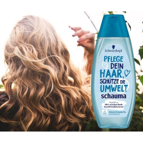 Sampon Femei, 400 ml, Schauma Care For Your Hair And For The Planet Moisturizing, Sampon pentru Curatare Profunda, Sampon pentru Hidratarea Parului, Sampon Hidratant Femei, Sampon Ecologic pentru Femei, Sampon Schauma pentru Femei