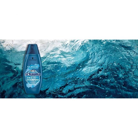 Sampon 3 in 1 Barbati, 400 ml, Schauma Sea Minerals +Aloe Vera, Sampon pentru Par Fata si Corp, Sampon pentru Barbati, Sampon Schauma Men, Sampon Schauma Sea Minerals Aloe Vera, Sampon cu Minerale Marine, Sampon cu Aloe Vera