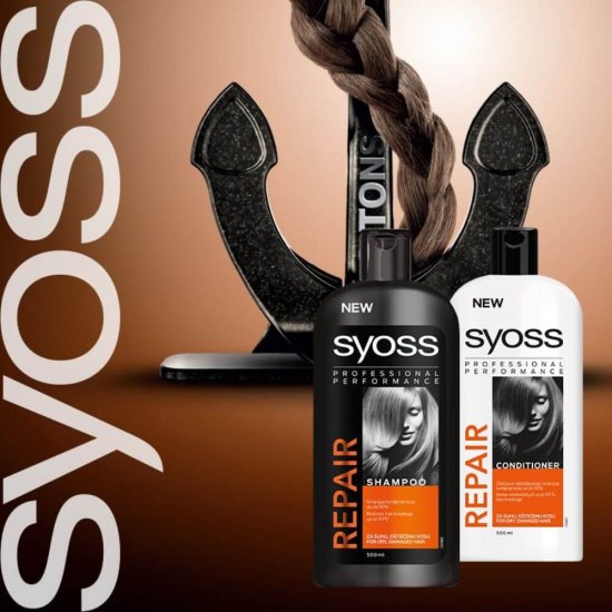 Sampon SYOSS Repair, 500 ml, Par Uscat, Sampon Par Fragil, Sampoane pentru Regenerare, Sampon Antimatreata, Produse de Ingrijire a Parului, Produse Hairstyling, Sampon Regenerator, Sampon Par Subtire