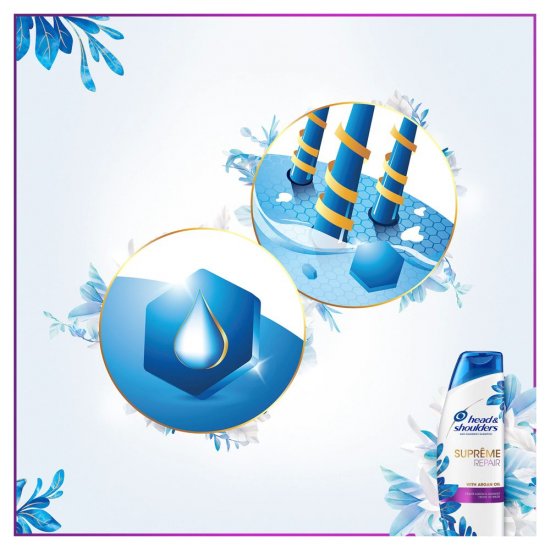 Sampon Head & Shoulders Supreme Repair, 400 ml, Anti-Matreata, cu Ulei de Argan, Sampon Anti-Matreata, Sampon Impotriva Matretii, Sampon Hidratant, Sampon Ulei de Argan, Sampoane Head & Shouders, Sampoane Anti-Matreata, Sampoane Hidratante
