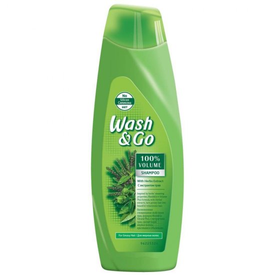 Sampon WASH&GO Volume,  400 ml, Pentru Par Gras, Cu Extract de Plante, Sampon Ingrijire Par, Sampon Spalare Par, Sampon Fortifiere, Sampoane pentru Par, Sampon Par Slab, Sampon Par Moale