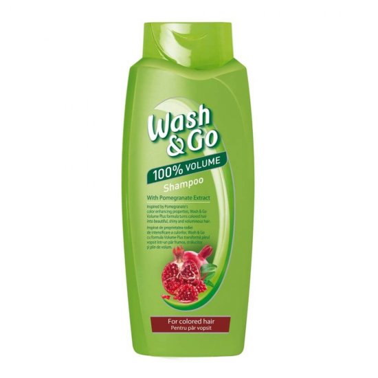 Sampon WASH&GO Volume, 400 ml, Pentru Par Vopsit, Cu Extract de Rodie, Sampon Ingrijire Par, Sampon Spalare Par, Sampon Fortifiere, Sampoane pentru Par, Sampon Par Slab