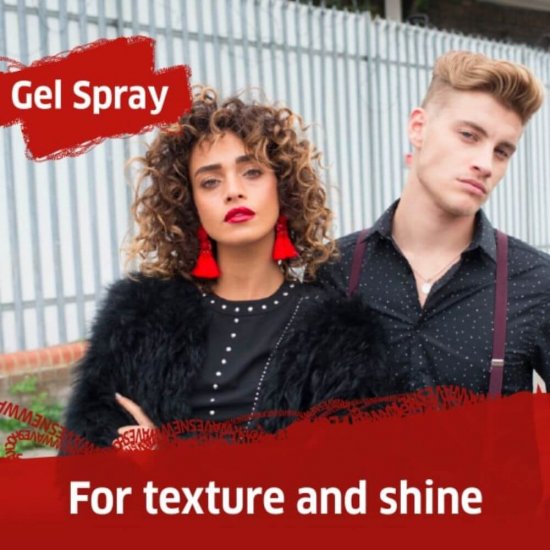 Gel Spray Fixativ Wella Shockwaves Texture N'Shine, 150 ml, Fixare Puternica, Gel Spray pentru Fixare Puternica, Gel Spray Fixativ cu Fixare Puternica, Gel de Par sub Forma de Spray, Fixativ Gel Wella Shockwaves, Fixativ Par, Fixativ Puternic pentru Par