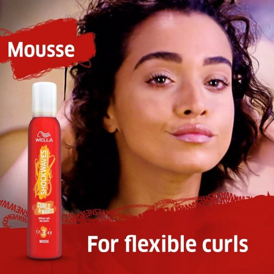 Spuma de Par Wella Shockwaves Curls&Waves, Fixare Medie, 200 ml, Spuma de Par cu Fixare Medie, Spuma Wella, Spuma de Par Wella Shockwaves Curls and Waves, Spuma de Par pentru Bucle, Spuma pentru Par Ondulat, Spuma Modelatoare pentru Par