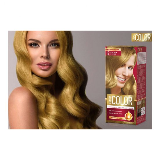 Vopsea Permanenta de Par Aroma Color 12, Blond Auriu, 90 ml, Vopsea Par, Vopsea Blond Auriu, Vopsea Permanenta Blond Auriu, Vopsea Par Blonda, Vopsea de Par Permanenta, Vopsea Permanenta Par Blond Auriu